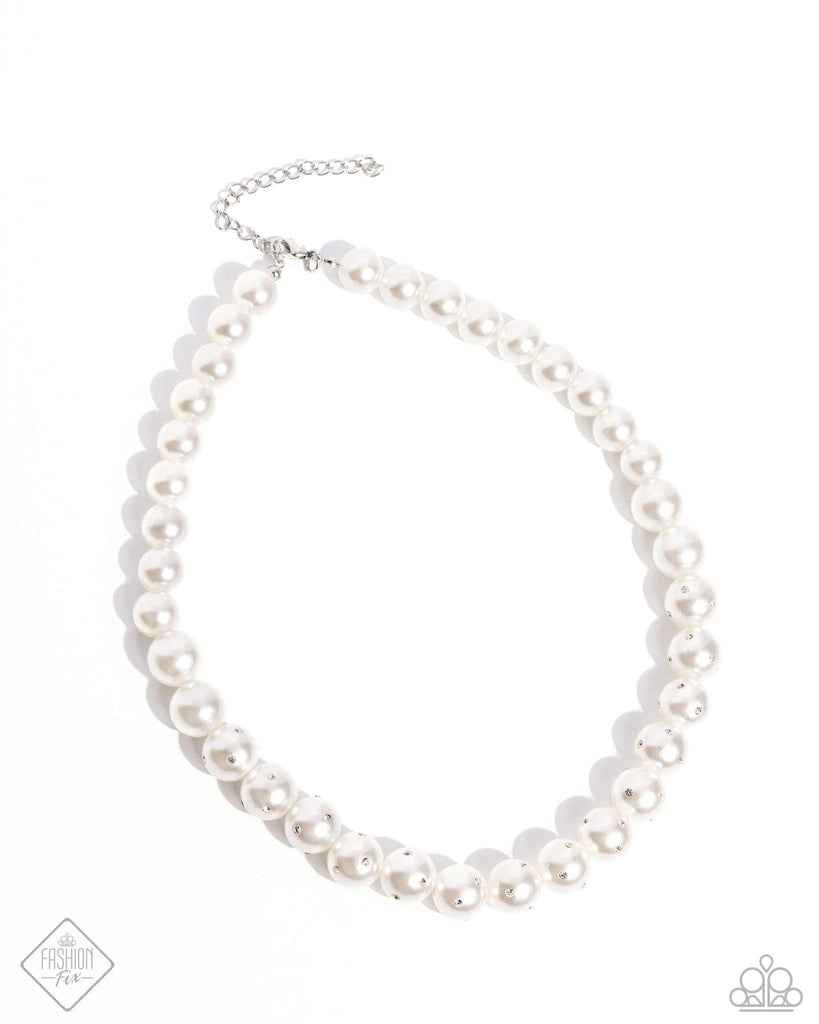 Dashing Definition - White (Silver)Pearl Necklace Paparazzi 