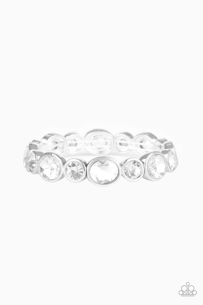 Still GLOWING Strong - White (Silver) Bracelet Paparazzi 