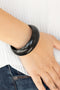 Whimsically Woodsy - Black Wood Bracelet-Paparazzi Accessories