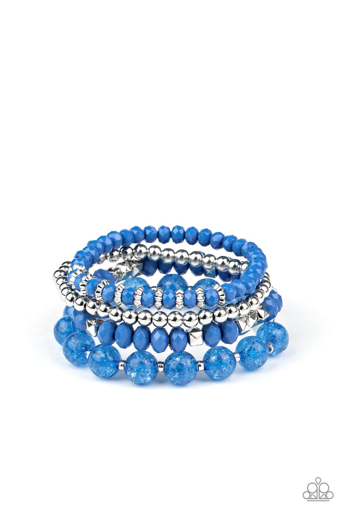 Layered Luster - Blue Bracelet-Paparazzi Accessories